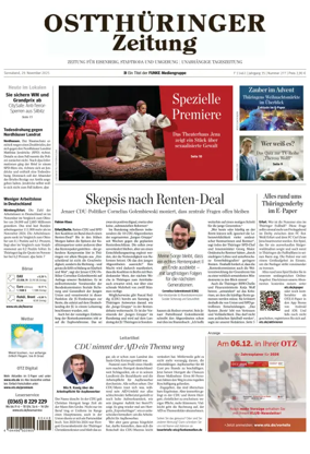 Cover of Ostthüringer Zeitung (Saale-Holzland-Kreis)