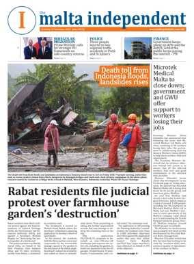 Cover of Malta Independent