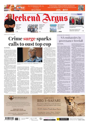 Cover of Weekend Argus (Saturday Edition)