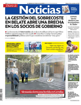 Cover of Diario de Noticias (Spain)