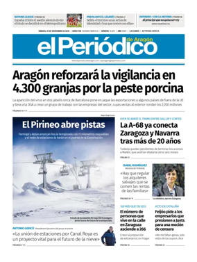 Cover of El Periódico Aragón