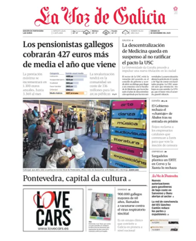 Cover of La Voz de Galicia (Pontevedra)