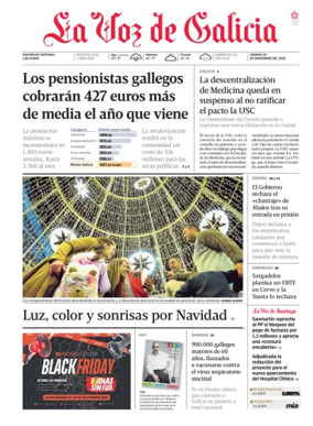 Cover of La Voz de Galicia (Santiago)
