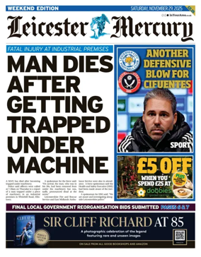 Cover of Leicester Mercury