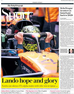 Cover of The Daily Telegraph - Sport Saturday