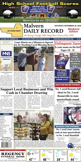 Cover of Malvern Daily Record