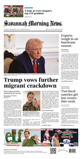 Cover of Savannah Morning News