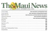 Cover of The Maui News - Weekender