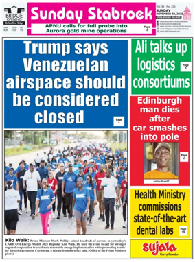 Cover of Stabroek News Sunday