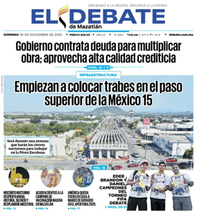 Cover of El Debate de Mazatlan