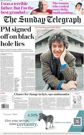 Cover of The Sunday Telegraph