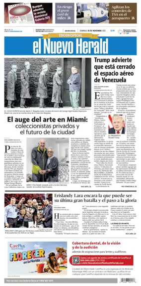Cover of El Nuevo Herald (Sunday)
