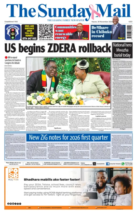Cover of The Sunday Mail (Zimbabwe)