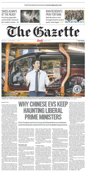 Cover of Montreal Gazette