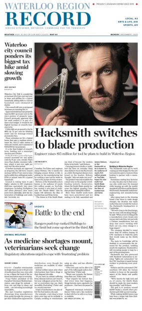 Cover of Waterloo Region Record