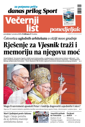 Cover of Vecernji list - Hrvatska