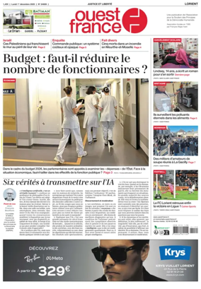 Cover of Ouest France (Lorient)