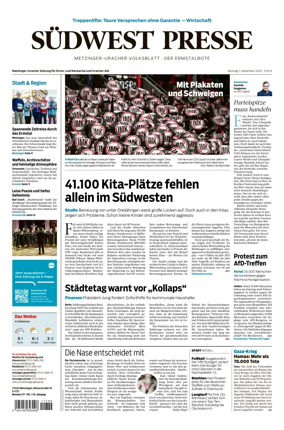 Cover of Südwest Presse (Metzinger Uracher Volksblatt / Der Ermstalbote)