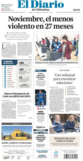 Cover of El Diario de Chihuahua