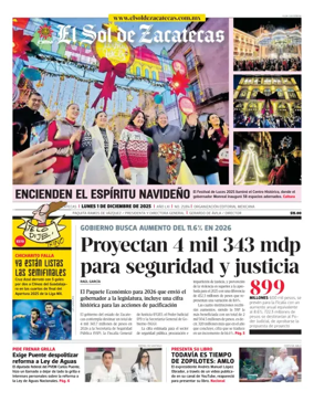 Cover of El Sol de Zacatecas