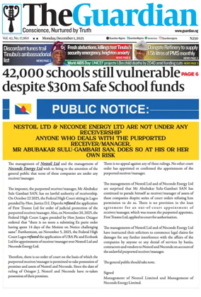 Cover of The Guardian Nigeria