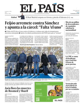 Cover of El País (Andalucía)