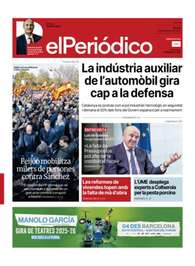 Cover of El Periódico de Catalunya (Català)