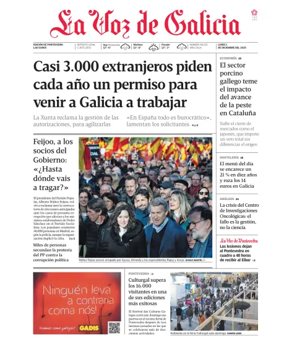 Cover of La Voz de Galicia (Pontevedra)