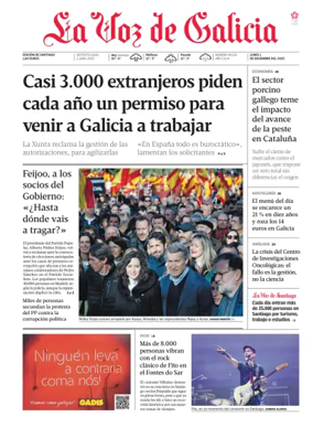 Cover of La Voz de Galicia (Santiago)