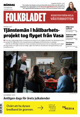 Cover of Folkbladet Västerbotten