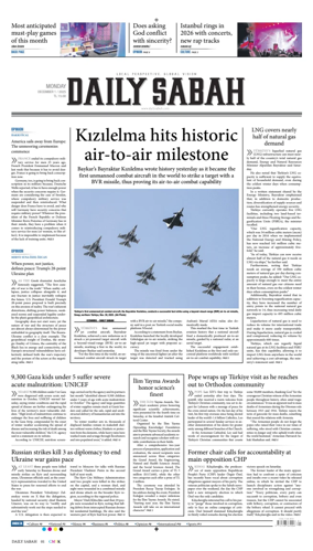 Cover of Daily Sabah (Turkey)