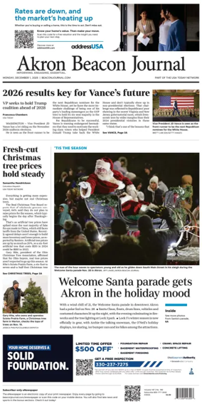 Cover of Akron Beacon Journal