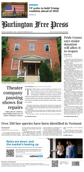 Cover of Burlington Free Press