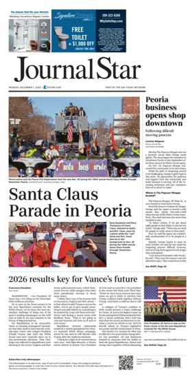 Cover of Journal Star (Peoria)