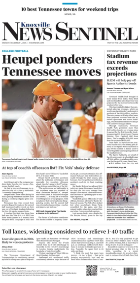 Cover of Knoxville News Sentinel