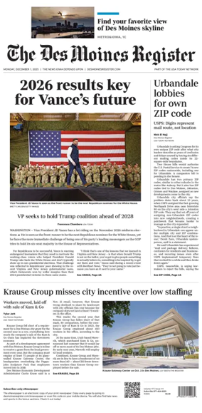 Cover of The Des Moines Register