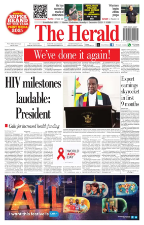 Cover of The Herald (Zimbabwe)