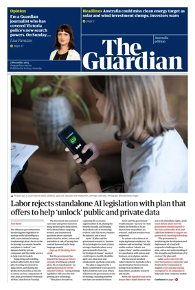 Cover of The Guardian Australia