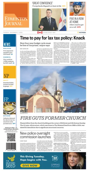 Cover of Edmonton Journal