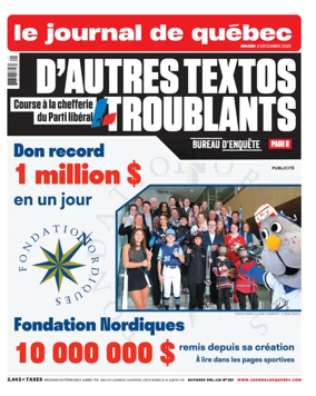 Cover of Le Journal de Quebec