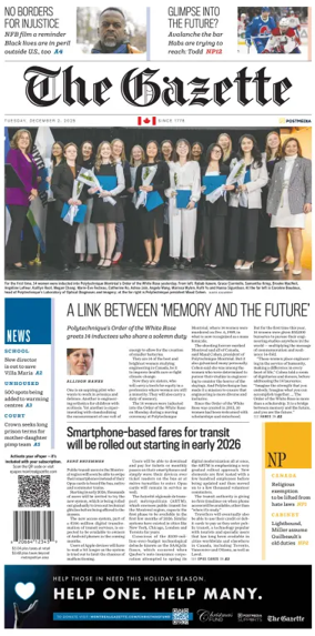 Cover of Montreal Gazette