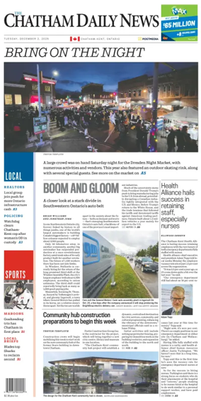 Cover of The Chatham Daily News