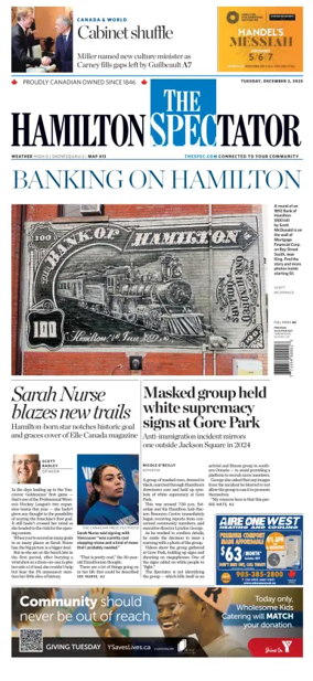 Cover of The Hamilton Spectator