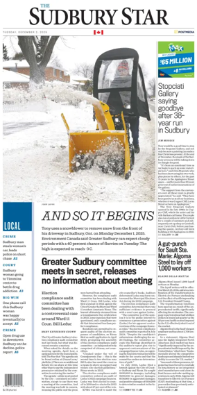 Cover of The Sudbury Star