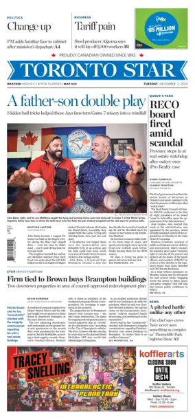 Cover of Toronto Star