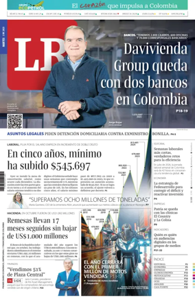 Cover of La Republica (Colombia)