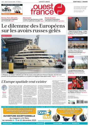 Cover of Ouest France (Saint-Malo)