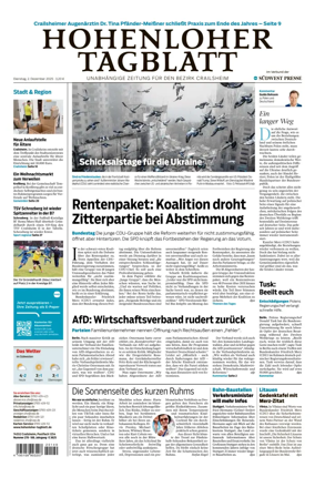 Cover of Hohenloher Tagblatt