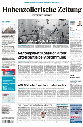 Cover of Hohenzollerische Zeitung