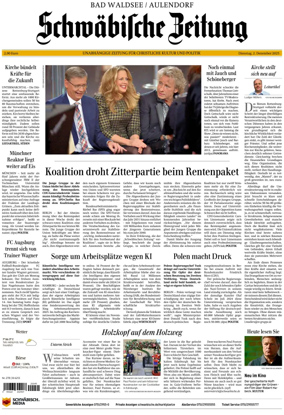 Cover of Schwaebische Zeitung (Bad Waldsee / Aulendorf)